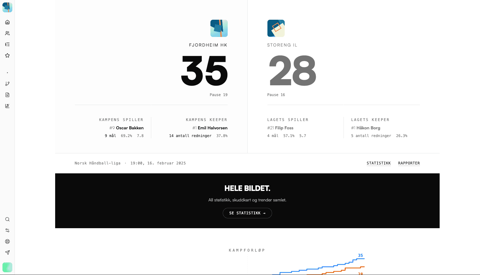 Match page in dashboard